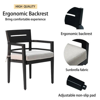 Patio Furniture Set, 7-Piece, Aluminum, 4 Chairs, 2 Swivel Rockers, Table