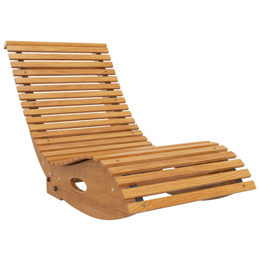 Rocking Chair - Wooden, Teak W/ Slatted Seat